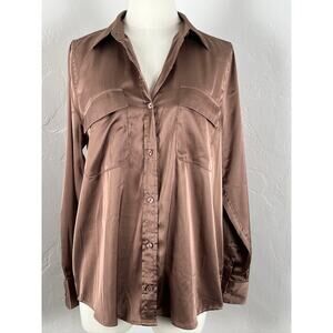 EQUIPMENT Button-up Blouse in Brown Mocha (Womens: Small)